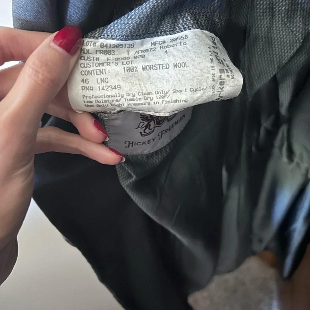 Hickey Freeman Vintage “Roberto” Charcoal Blazer- 100% Worsted Wool